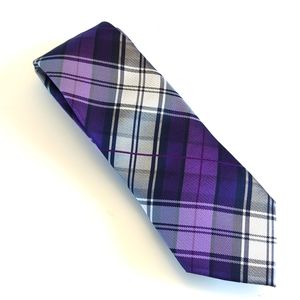 Express Purple Plaid Tie